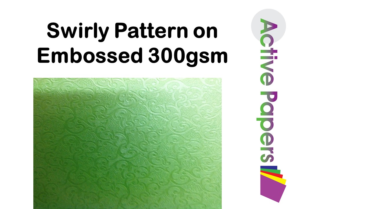 Swirly Green Embossed 300gsm 10 sheets